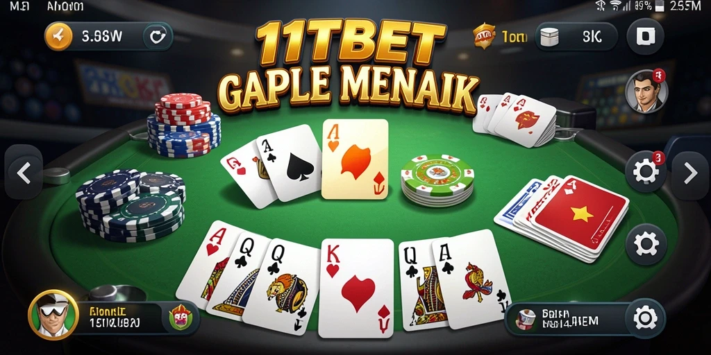 Tampilan gameplay seru dalam permainan Gaple 11TBET.