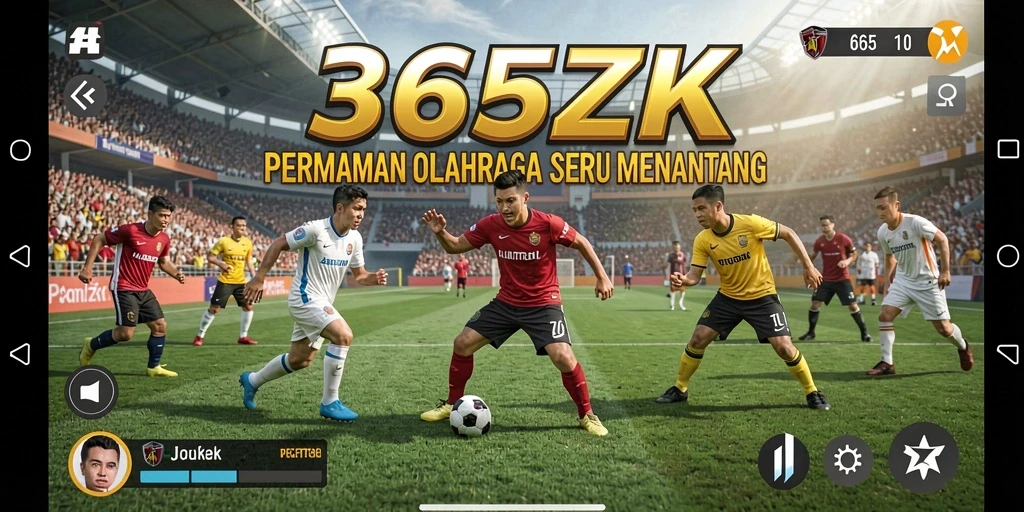 Tampilan gameplay seru di 365ZK dengan berbagai mode olahraga.