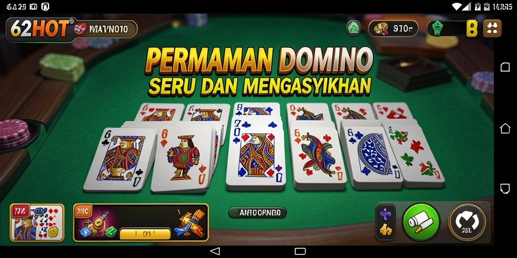 Tampilan gameplay menarik dalam permainan Domino 62HOT.