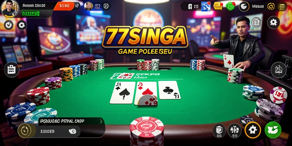 Tampilan gameplay menarik di aplikasi Poker 77SINGA.