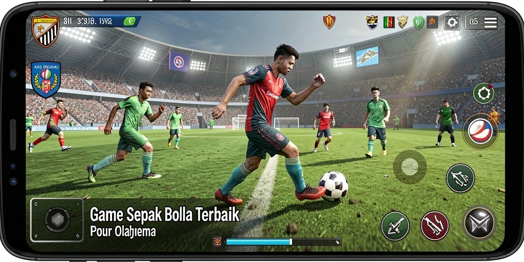 Tampilan gameplay mendebarkan di lapangan sepak bola