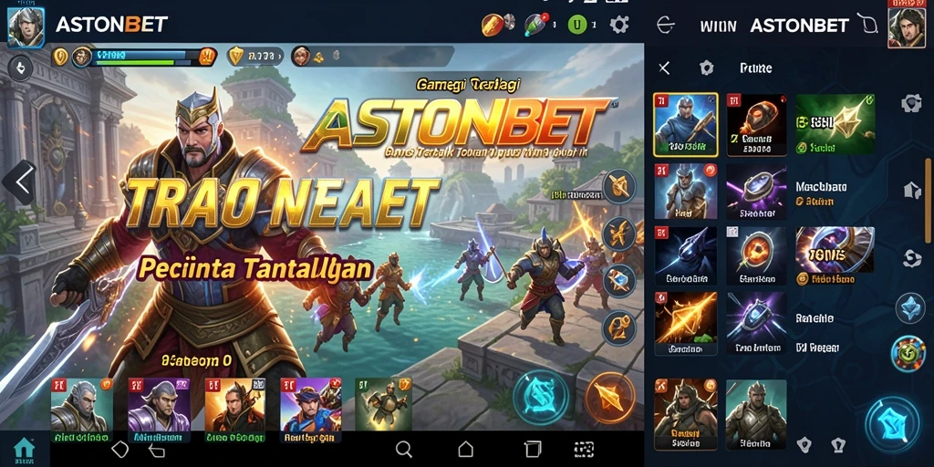 Screenshot gameplay ASTONBET menunjukkan pertempuran strategi yang intens.