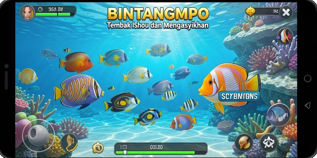 Tampilan gameplay Tembak Ikan yang dinamis dan menarik.