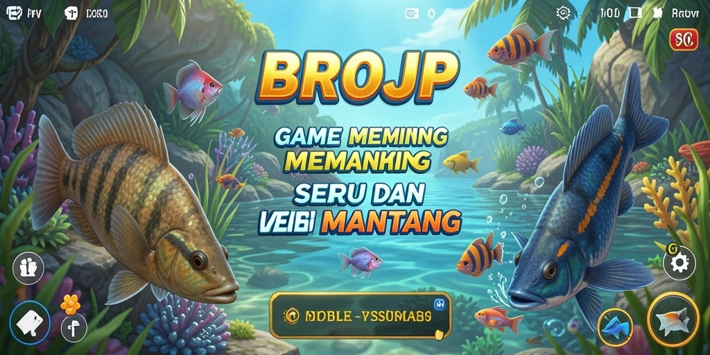 Tampilan gameplay BROJP yang seru saat memancing ikan.