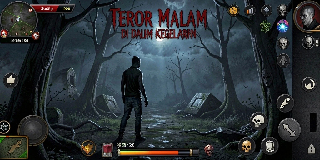 Tangkapan layar D06 menampilkan suasana mencekam dalam gameplay horor.