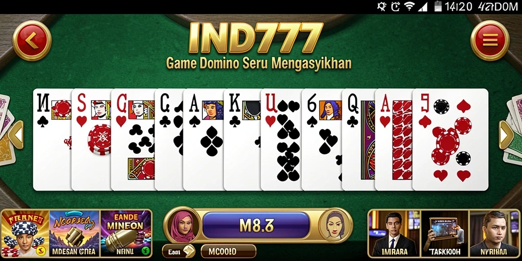 Tampilan gameplay IND777 dengan aksi seru permainan Domino.