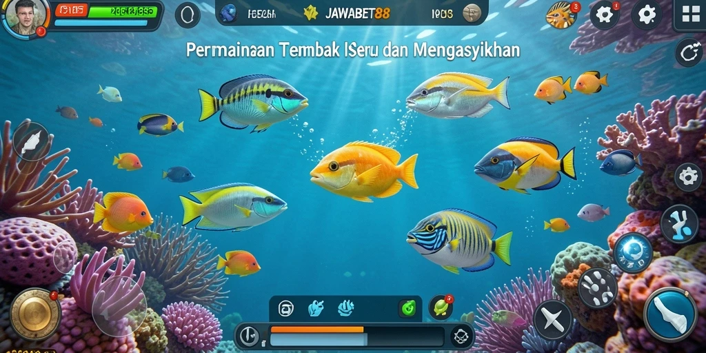 Screenshot utama JAWABET88 menampilkan keseruan gameplay Tembak Ikan.
