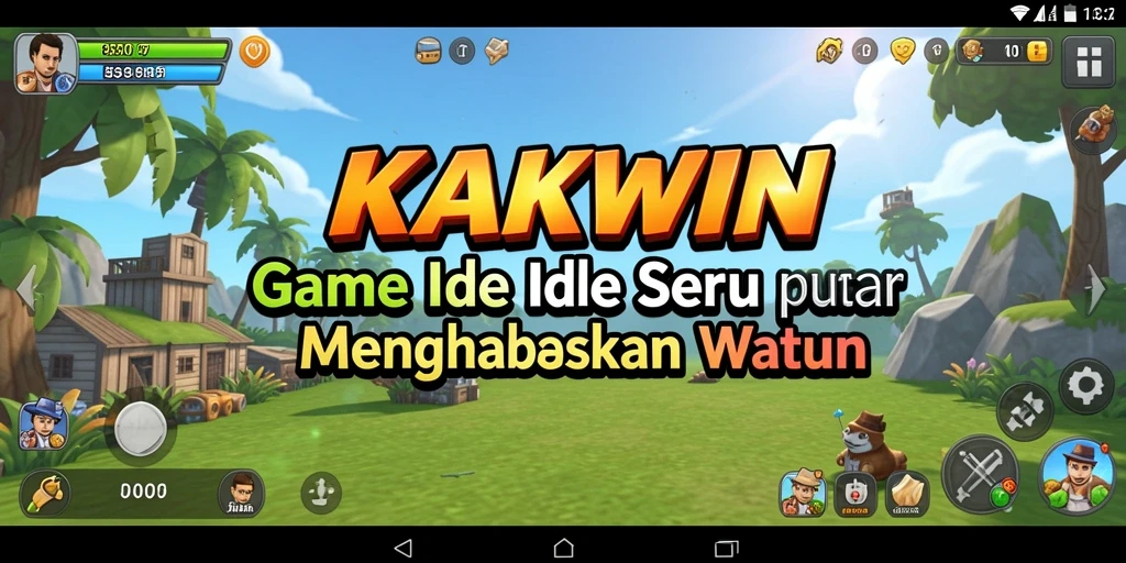 Screenshot gameplay KAKWIN menampilkan aktivitas pengumpulan sumber daya yang menarik.