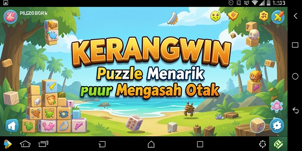 Tangkapan layar gameplay KERANGWIN yang penuh warna dan menantang.