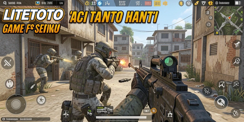 Gameplay seru di LITETOTO dengan aksi tembak-menembak.