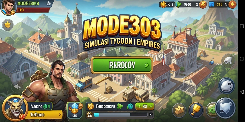 Tampilan menarik dari gameplay <strong>MODE303</strong> yang menunjukkan simulasi bisnis.