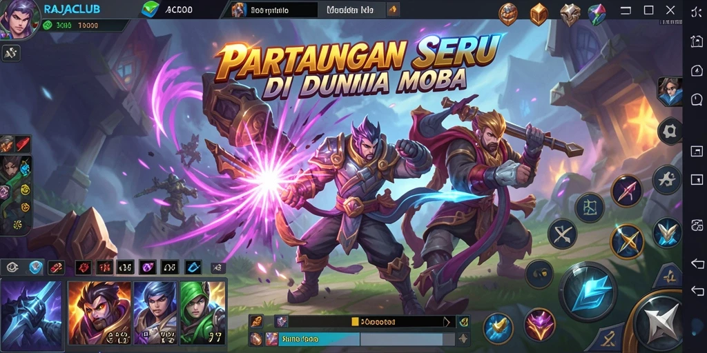 Tampilan pertarungan seru dalam gameplay RAJACLUB.