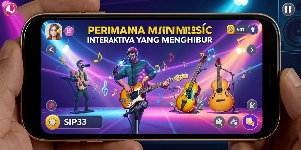 Layar gameplay SIP33 menampilkan antarmuka musik yang interaktif dan menyenangkan.